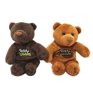 Vtg Plush Teddy Graham Bears Chunky & Chocolate Spicey Cinnamon 8" Collectible